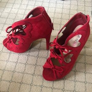 Red stiletto JustFab heels